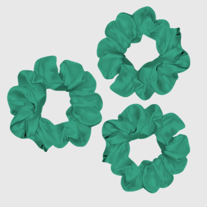 Silk Scrunchie Hair Ties Luxe Accessory – Emerald Green