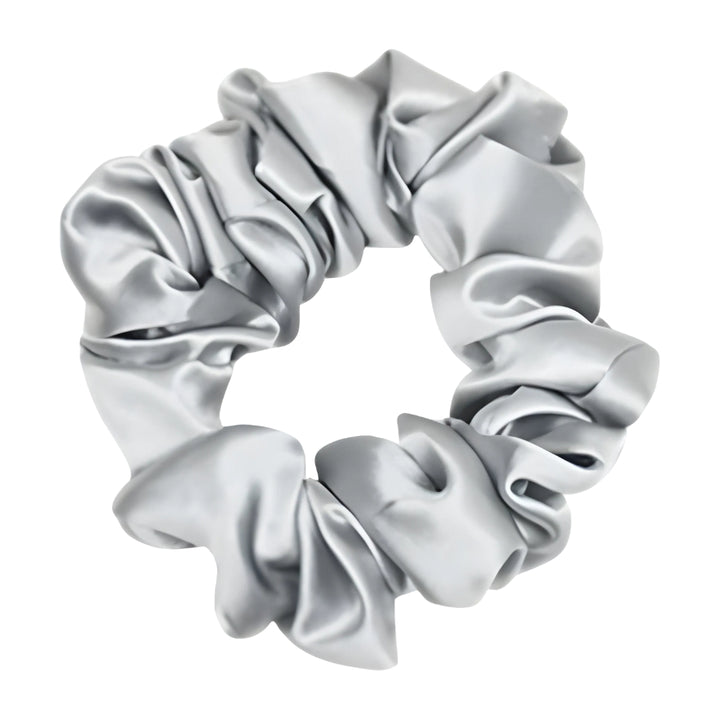 Silk Scrunchie Hair Ties Luxe Accessory – Grey