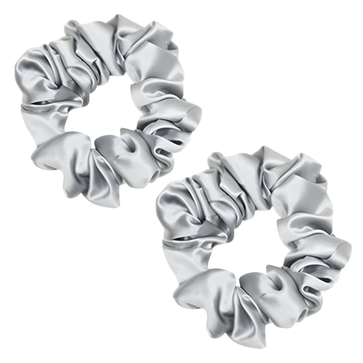 Silk Scrunchie Hair Ties Luxe Accessory – Grey