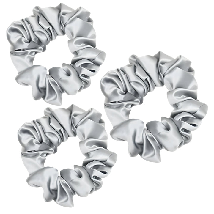 Silk Scrunchie Hair Ties Luxe Accessory – Grey