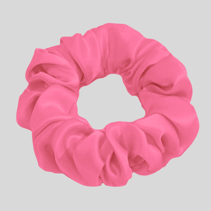 Silk Scrunchie Hair Ties Luxe Accessory – Hot Pink