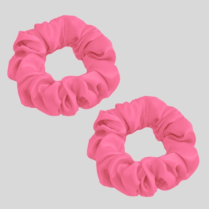 Silk Scrunchie Hair Ties Luxe Accessory – Hot Pink