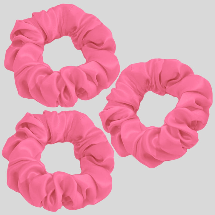 Silk Scrunchie Hair Ties Luxe Accessory – Hot Pink