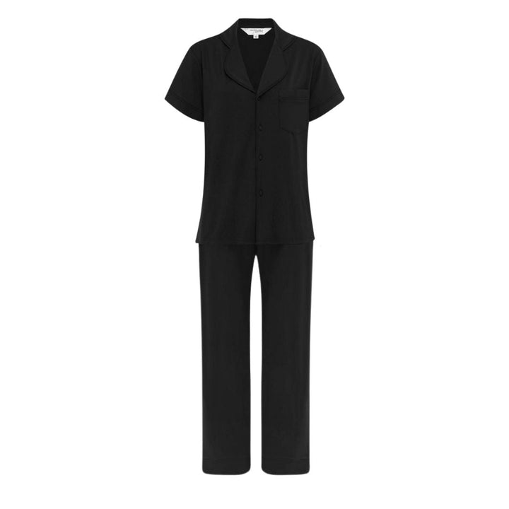 Modal Pyjamas Short Sleeve & Long Pants - Black