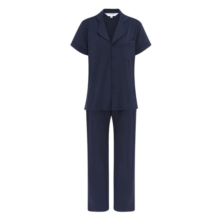 Modal Pyjamas Short Sleeve & Long Pants - Navy