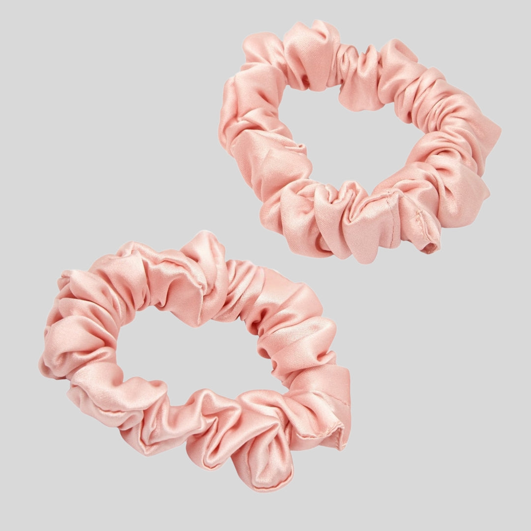 Silk Scrunchie Hair Ties Luxe Accessory – Pink