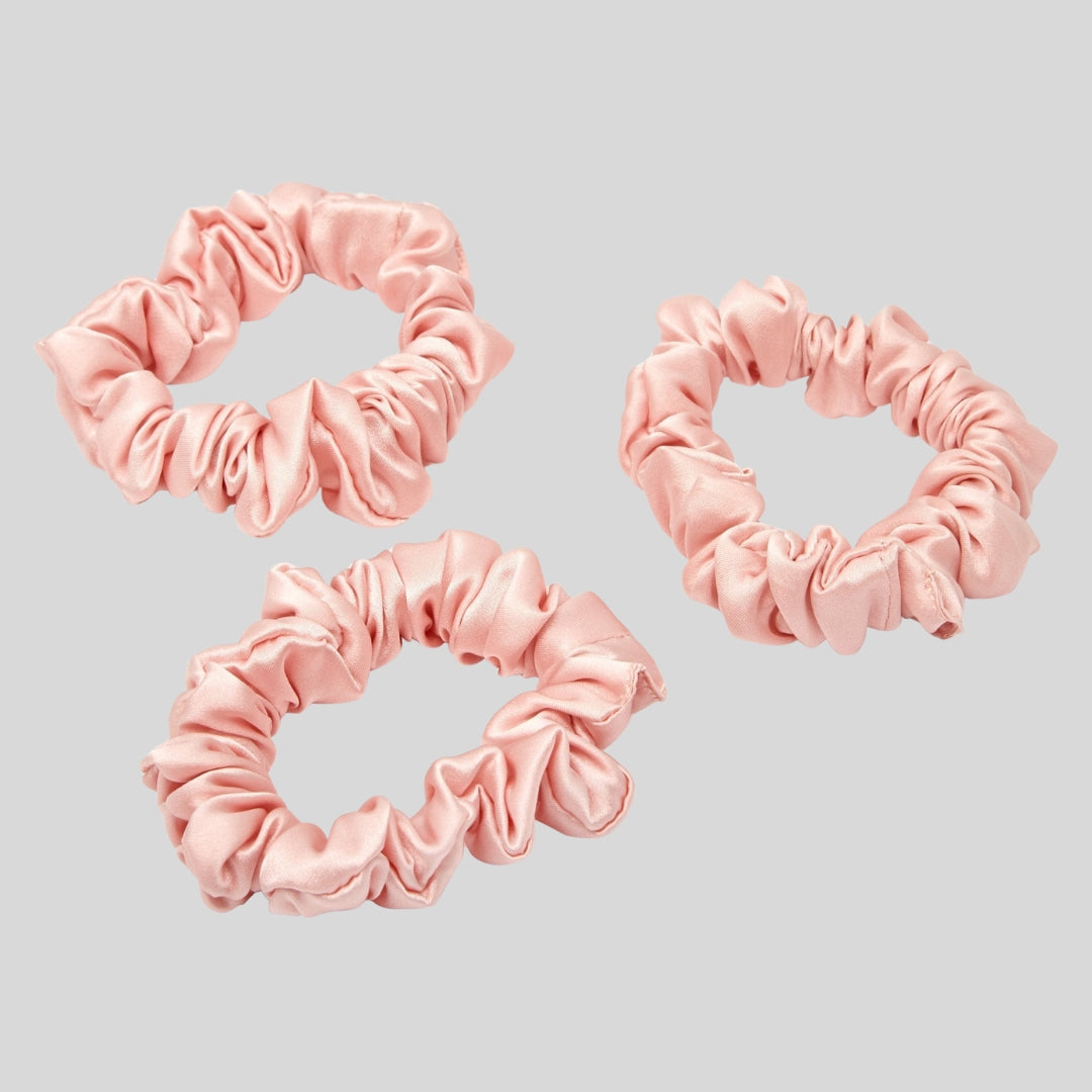 Silk Scrunchie Hair Ties Luxe Accessory – Pink