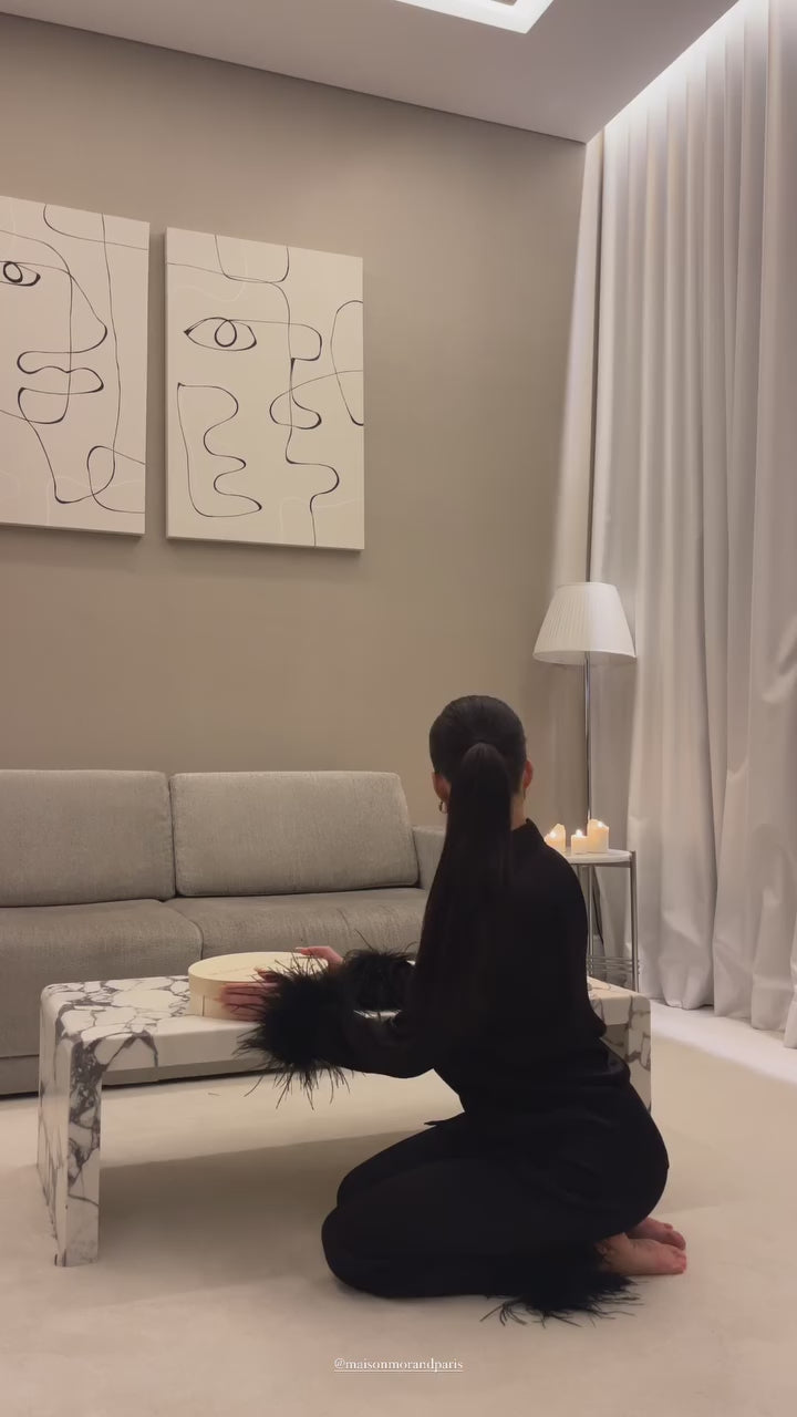 Black Feather Pyjama Winter Set