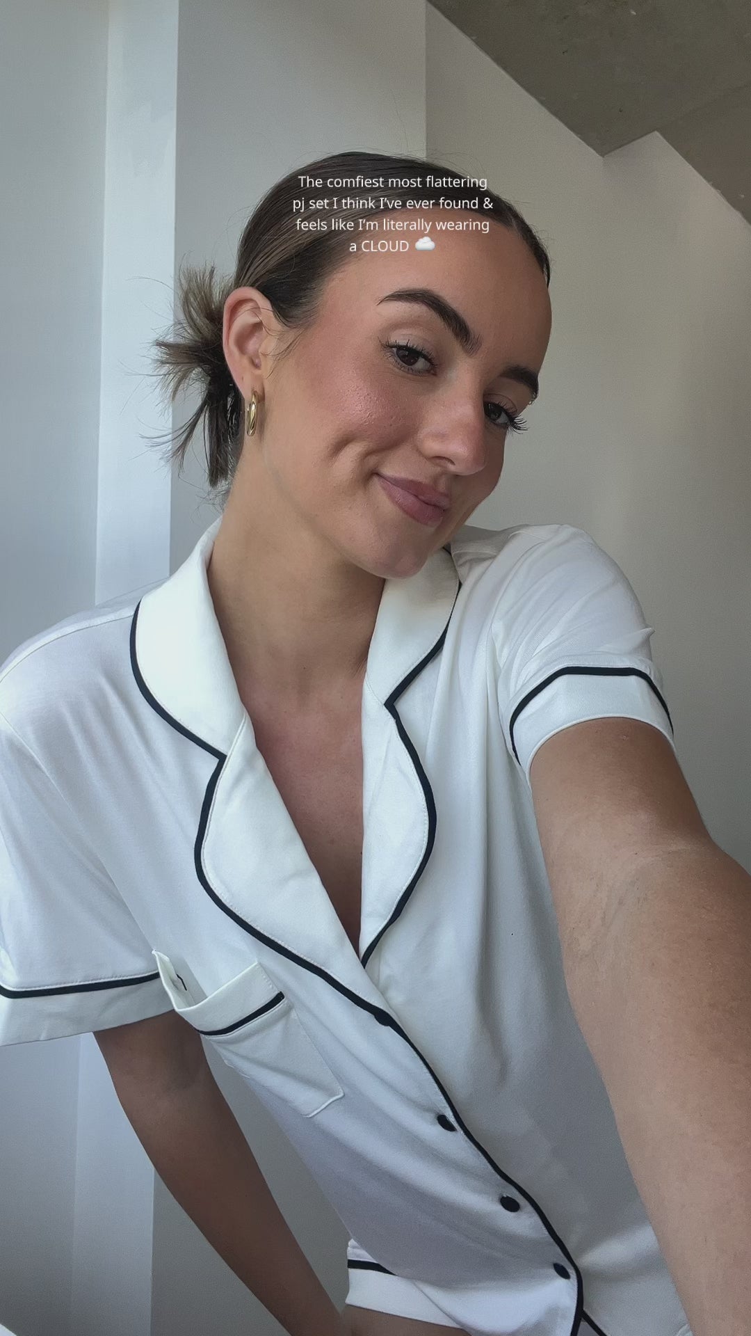 Modal Summer Pyjamas Short Sleeve & Shorts - White/Black