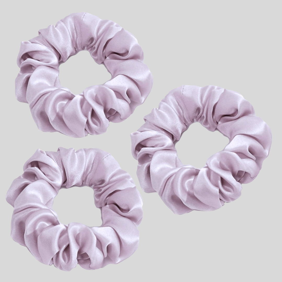 Silk Scrunchie Hair Ties Luxe Accessory – Purple