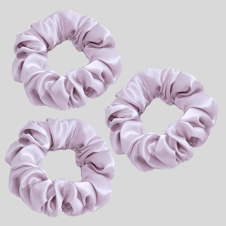 Silk Scrunchie Hair Ties Luxe Accessory – Purple