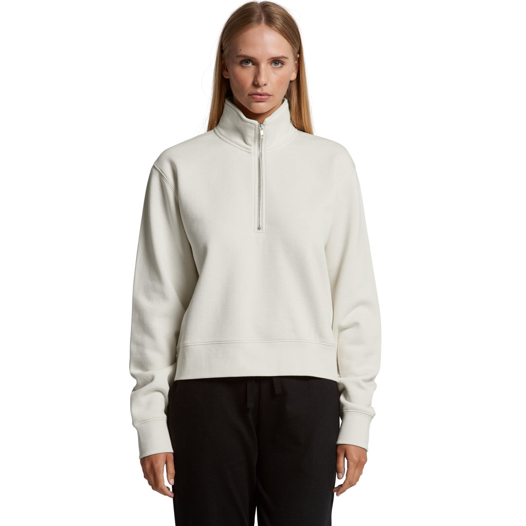 Half Zip Crewneck Sweatshirt - Ecru