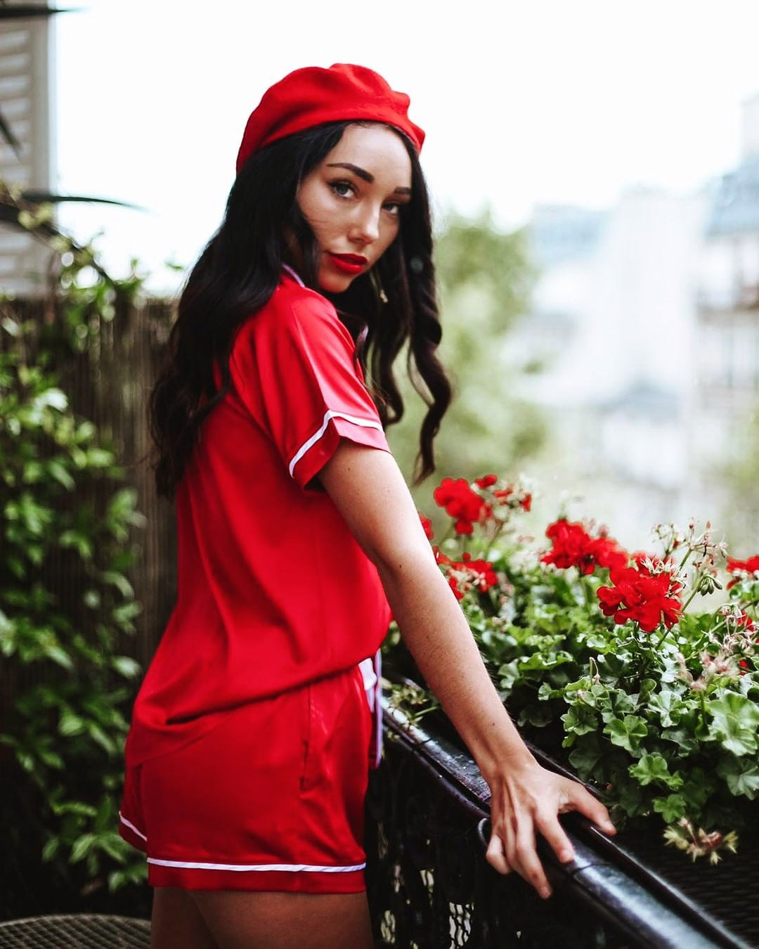 FAULTY // Luxe Personalised Pyjama Set - Short Sleeve Red/White ***
