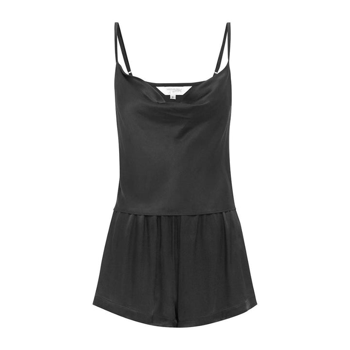 Cowl Neck Viscose Cami Set - Black (Faulty/Final Sale)