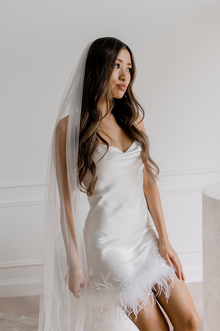 NEW Feather Mini Statement Dress - Ivory
