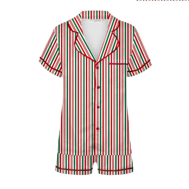 Exclusive Christmas Satin Personalised Pyjama Set - Candy Cane Print