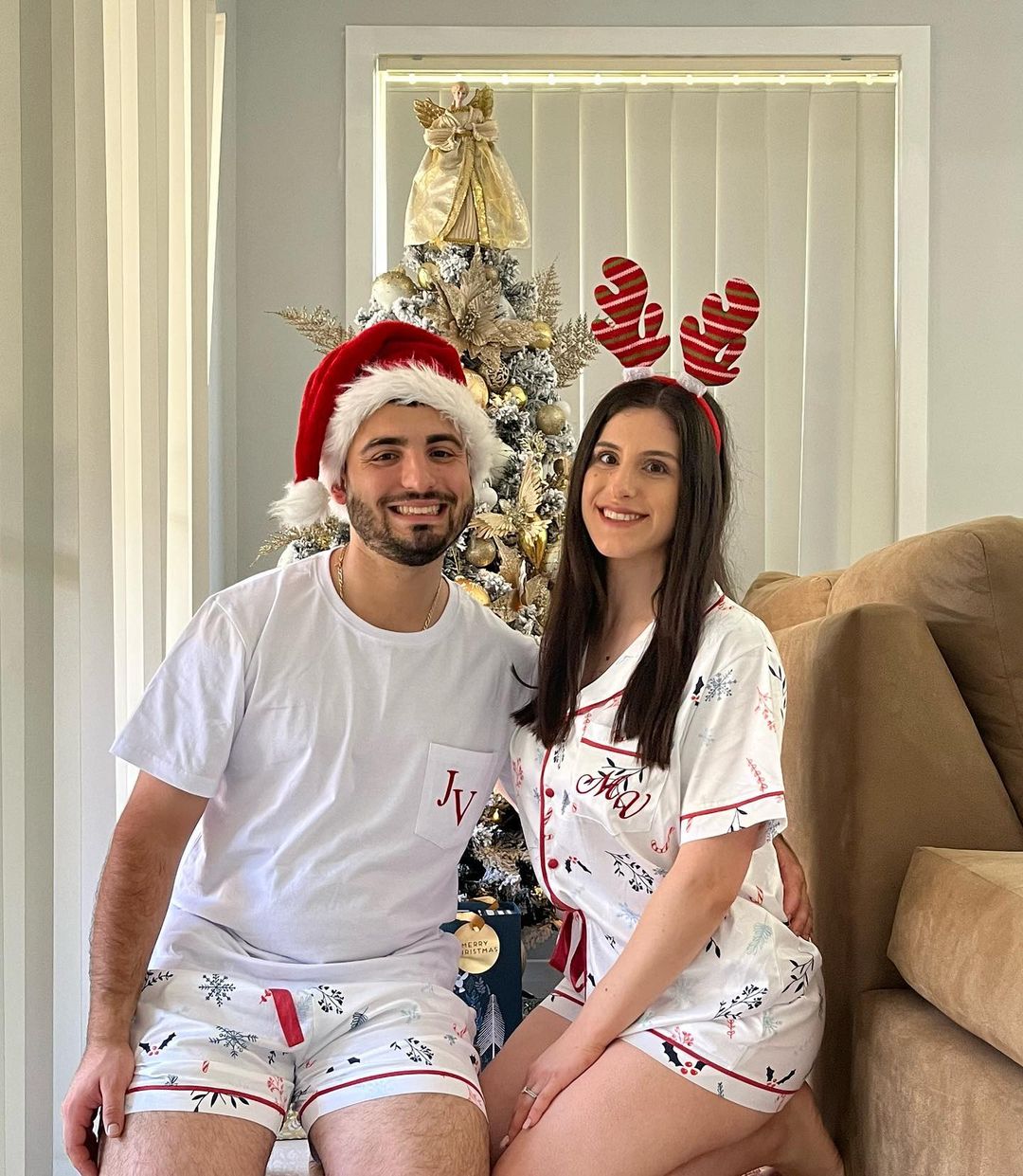 Exclusive Christmas Satin Personalised Pyjama Set - Traditional Print