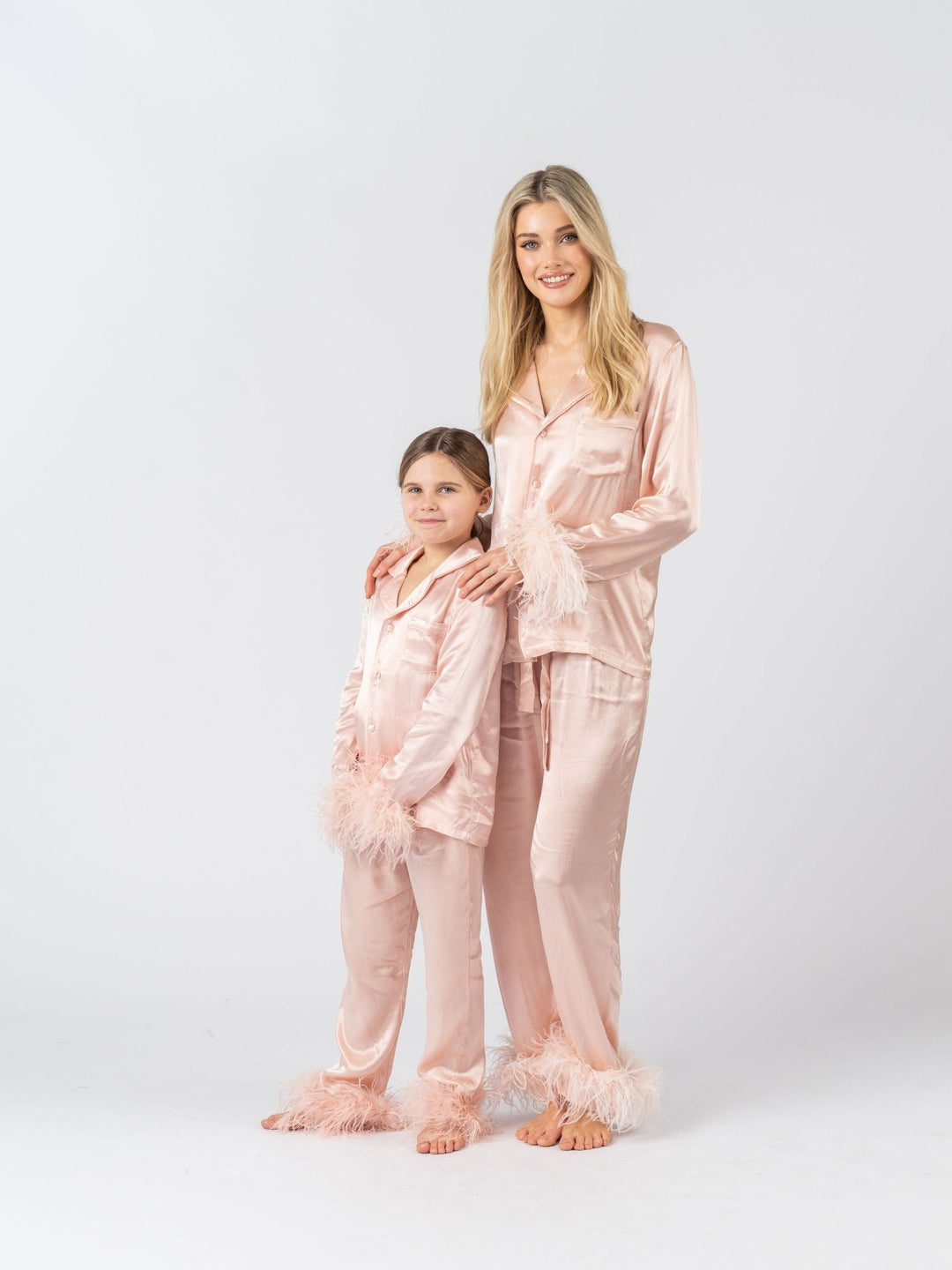 Kids Pink Feather Pyjama Winter Set