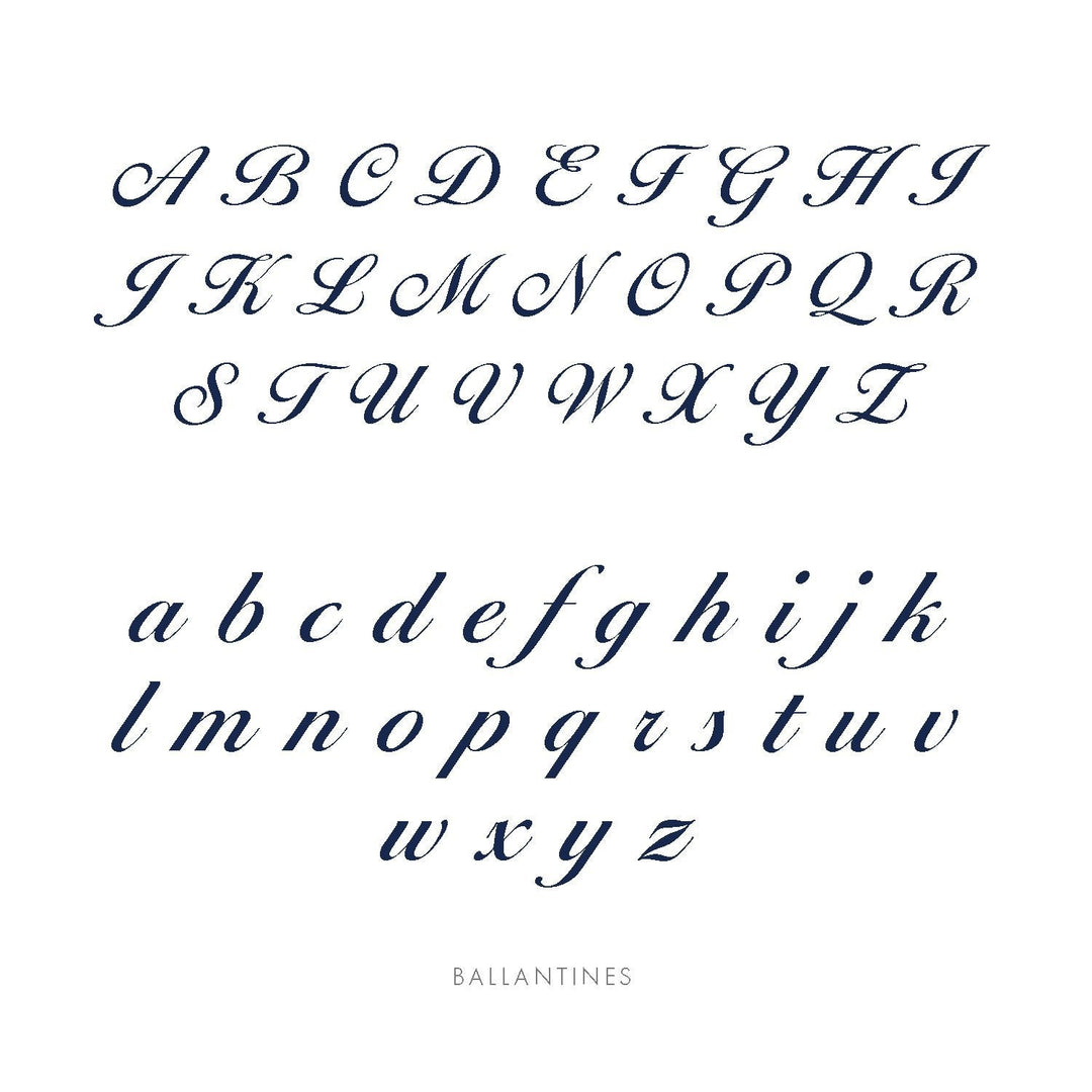 Midnight Mischief's Ballantines font displayed to show what each letter looks like in upper case and lower case letters.