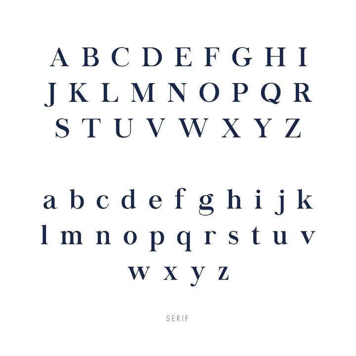 Midnight Mischief's serif font displayed to show what each letter looks like in upper case and lower case letters.