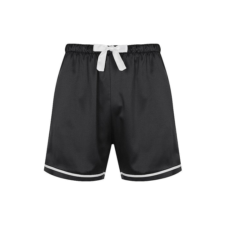 Luxe Personalised Men's Black Satin Shorts