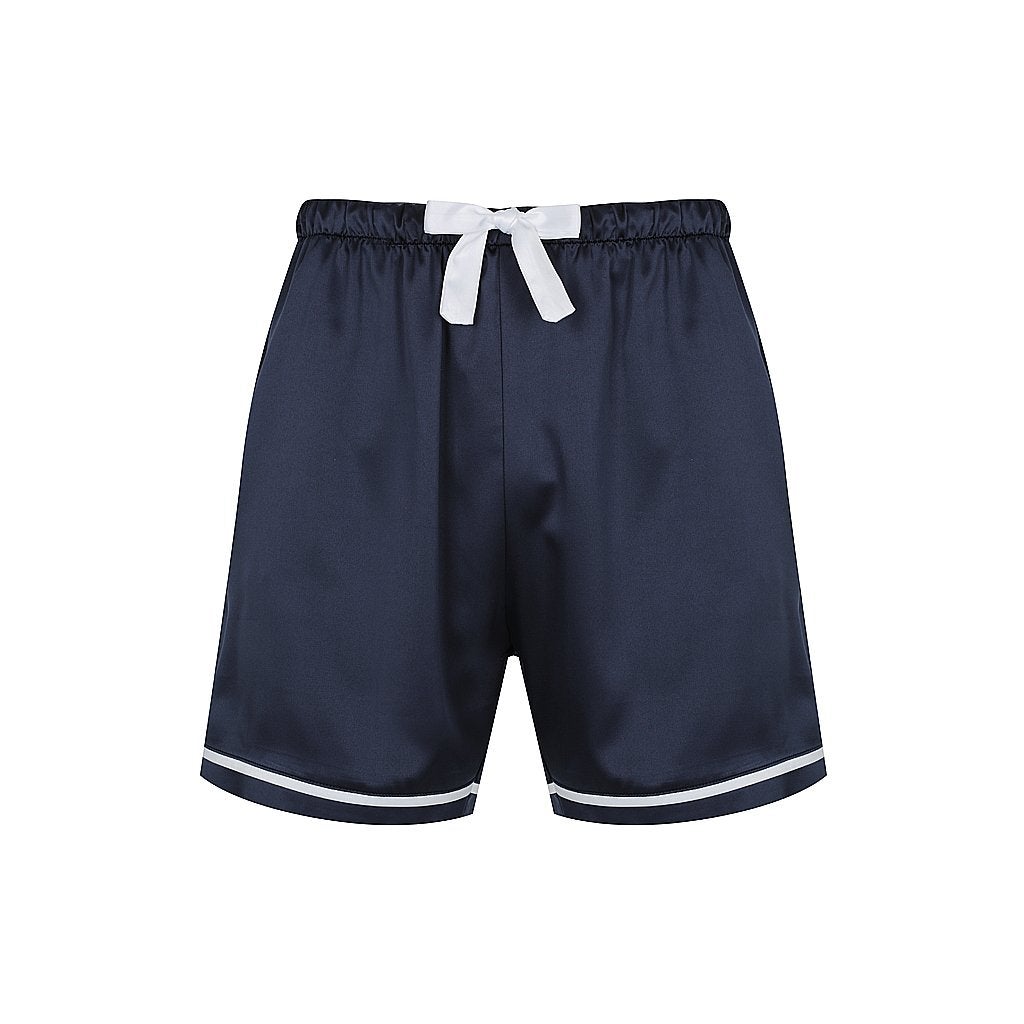 Luxe Personalised Men's Navy Satin Shorts