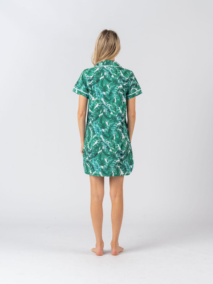 Satin Personalised Short Sleeve Boyfriend Shirt - Hamptons Print