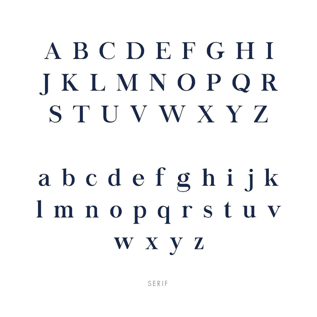 Midnight Mischief's serif font displayed to show what each letter looks like in upper case and lower case letters.