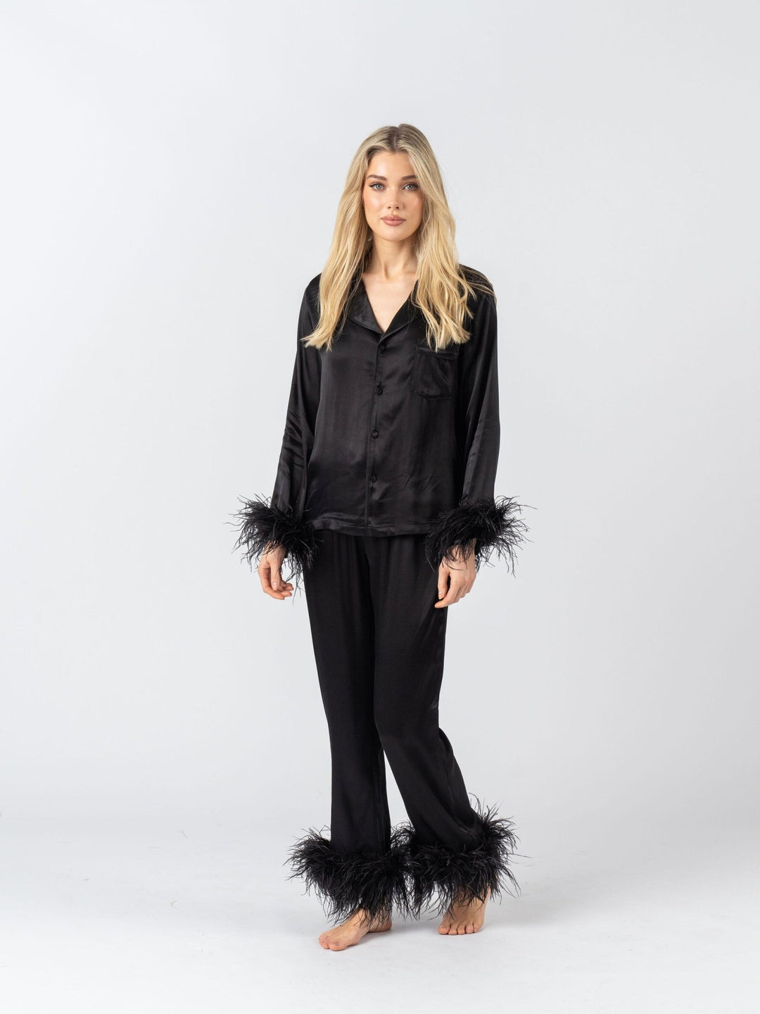 Black Feather Pyjama Winter Set