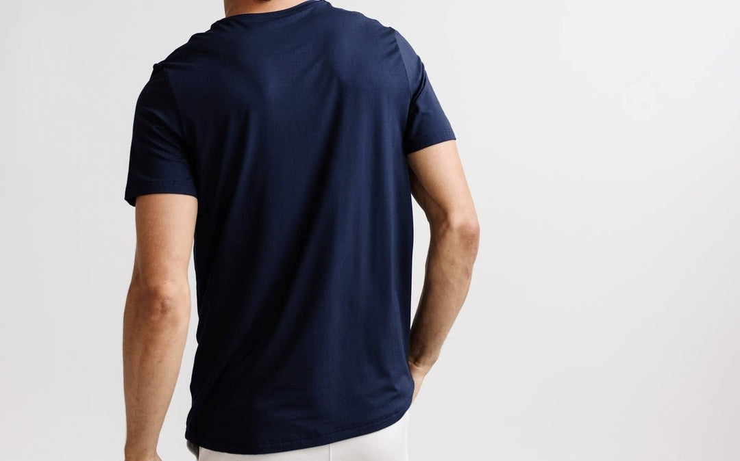 Men's Personalised Jersey Bamboo Lounge T-Shirt - Navy