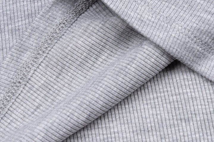 Men's Personalised Rib-Knit Bamboo Lounge T-Shirt - Grey