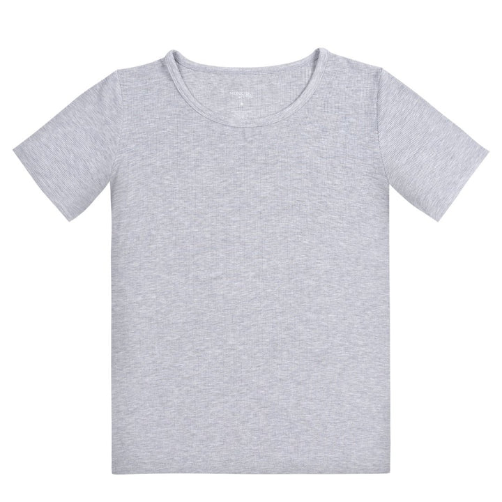 Men's Personalised Rib-Knit Bamboo Lounge T-Shirt - Grey