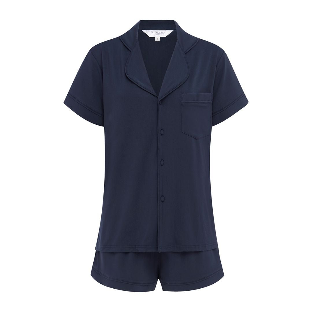 Modal Summer Pyjamas Short Sleeve & Shorts - Navy