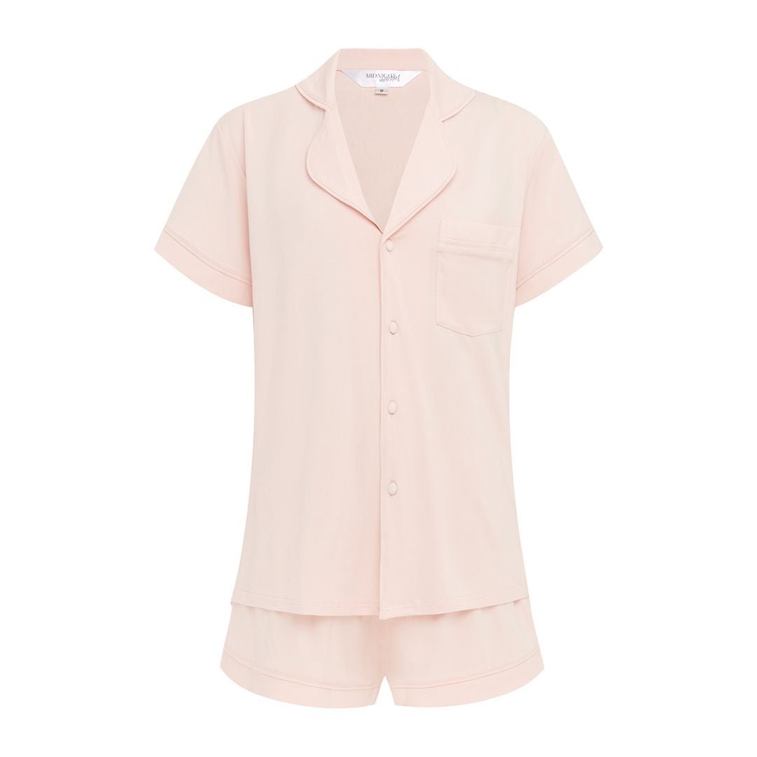 Modal Summer Pyjamas Short Sleeve & Shorts - Pink
