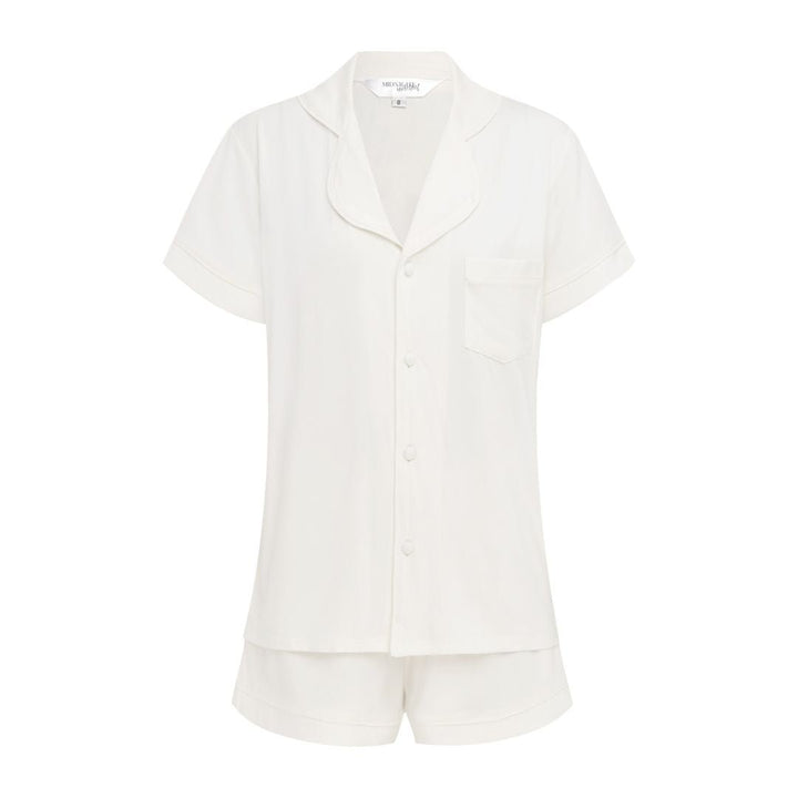 Modal Summer Pyjamas Short Sleeve & Shorts - White