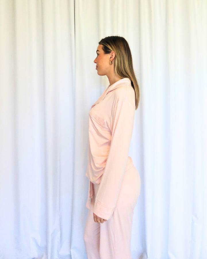 Modal Winter Pyjamas Long Sleeve & Long Pants - Pink