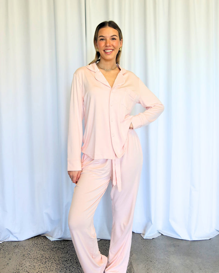 Modal Winter Pyjamas Long Sleeve & Long Pants - Pink