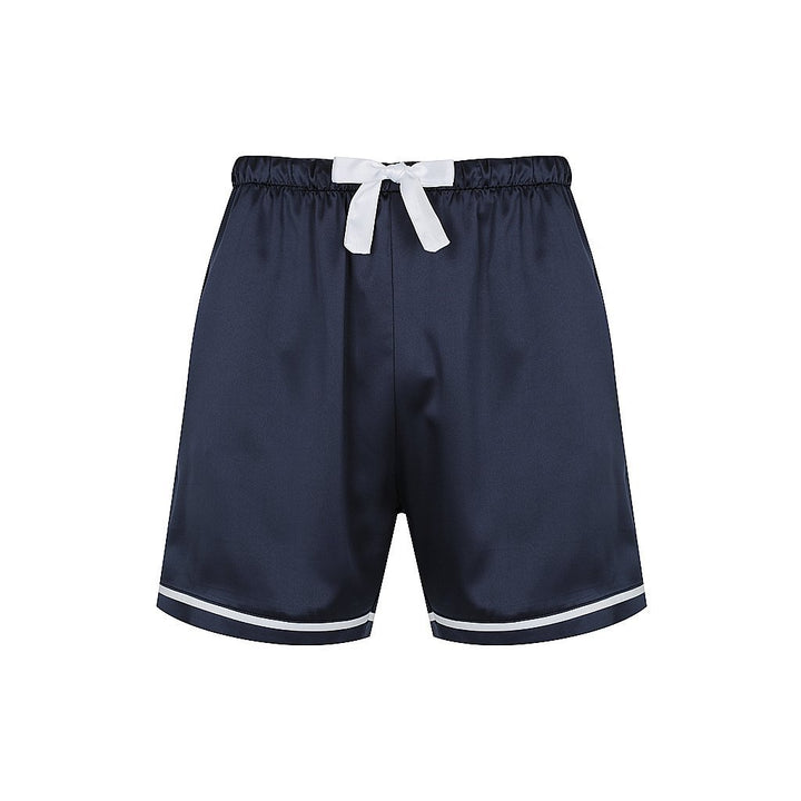 Men's Satin Personalised Pyjama Set - Cotton Shirt with Navy Shorts