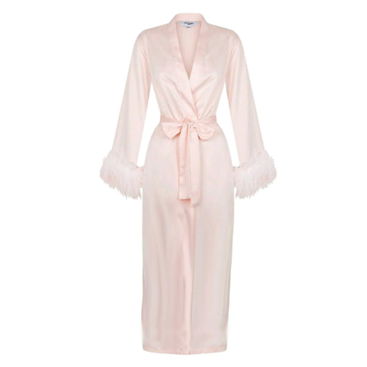 Pink Feather Long Maxi Robe