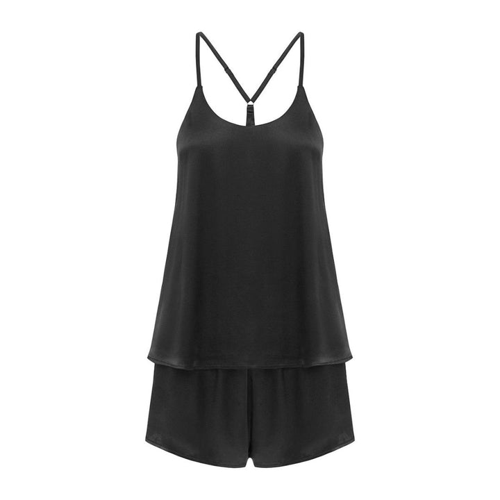 Racerback Viscose Cami Set - Black (Faulty/Final Sale)