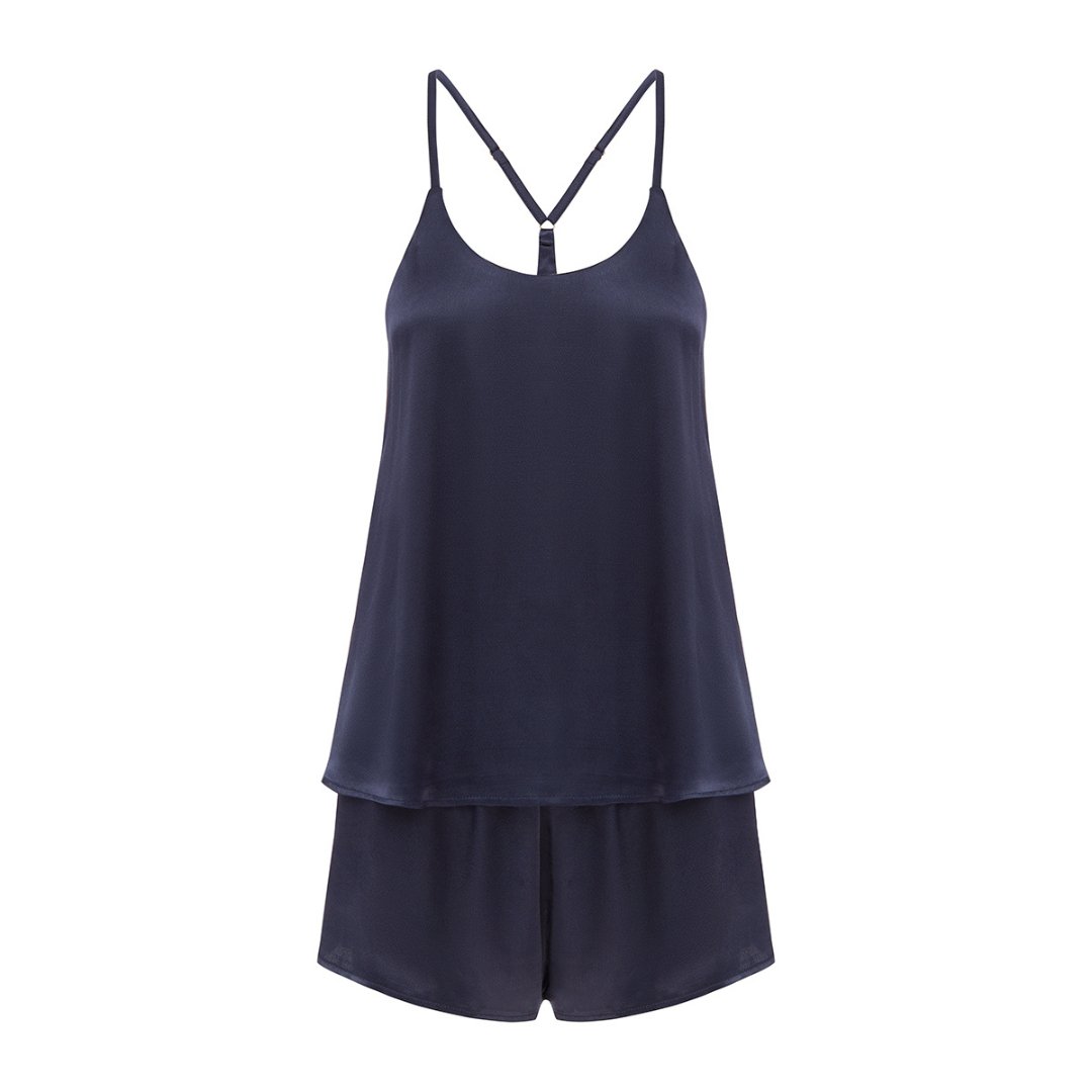 Racerback Viscose Cami Set - Navy (Faulty/Final Sale)