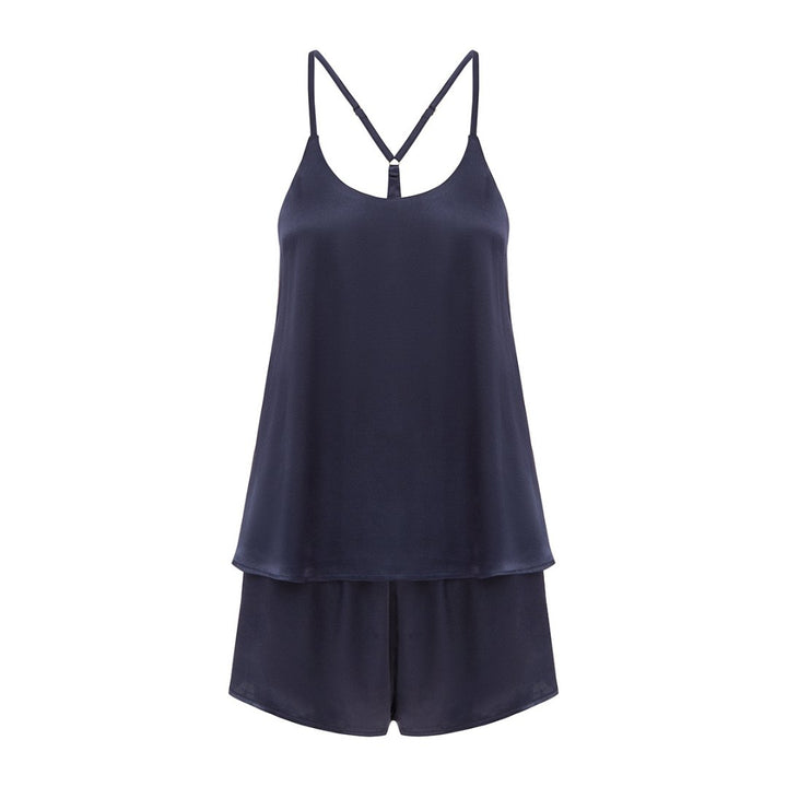 Racerback Viscose Cami Set - Navy (Faulty/Final Sale)