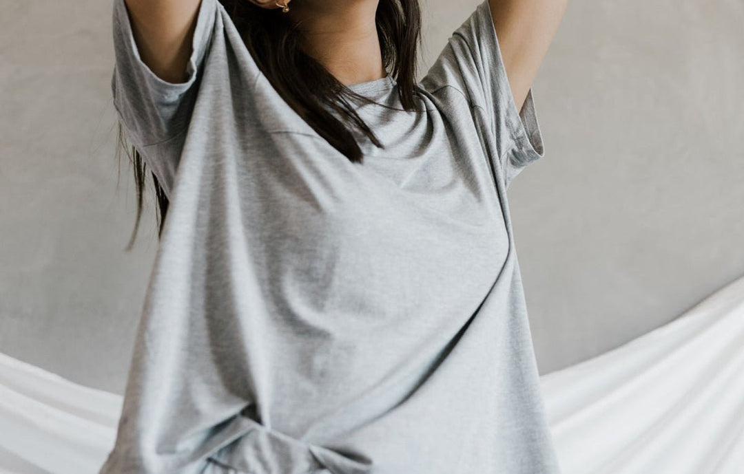 Women's Personalised Jersey Bamboo Lounge T-Shirt - Grey