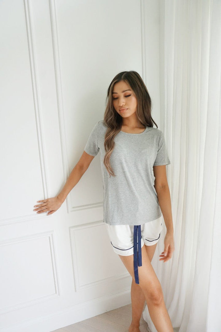 Women's Personalised Jersey Bamboo Lounge T-Shirt - Grey