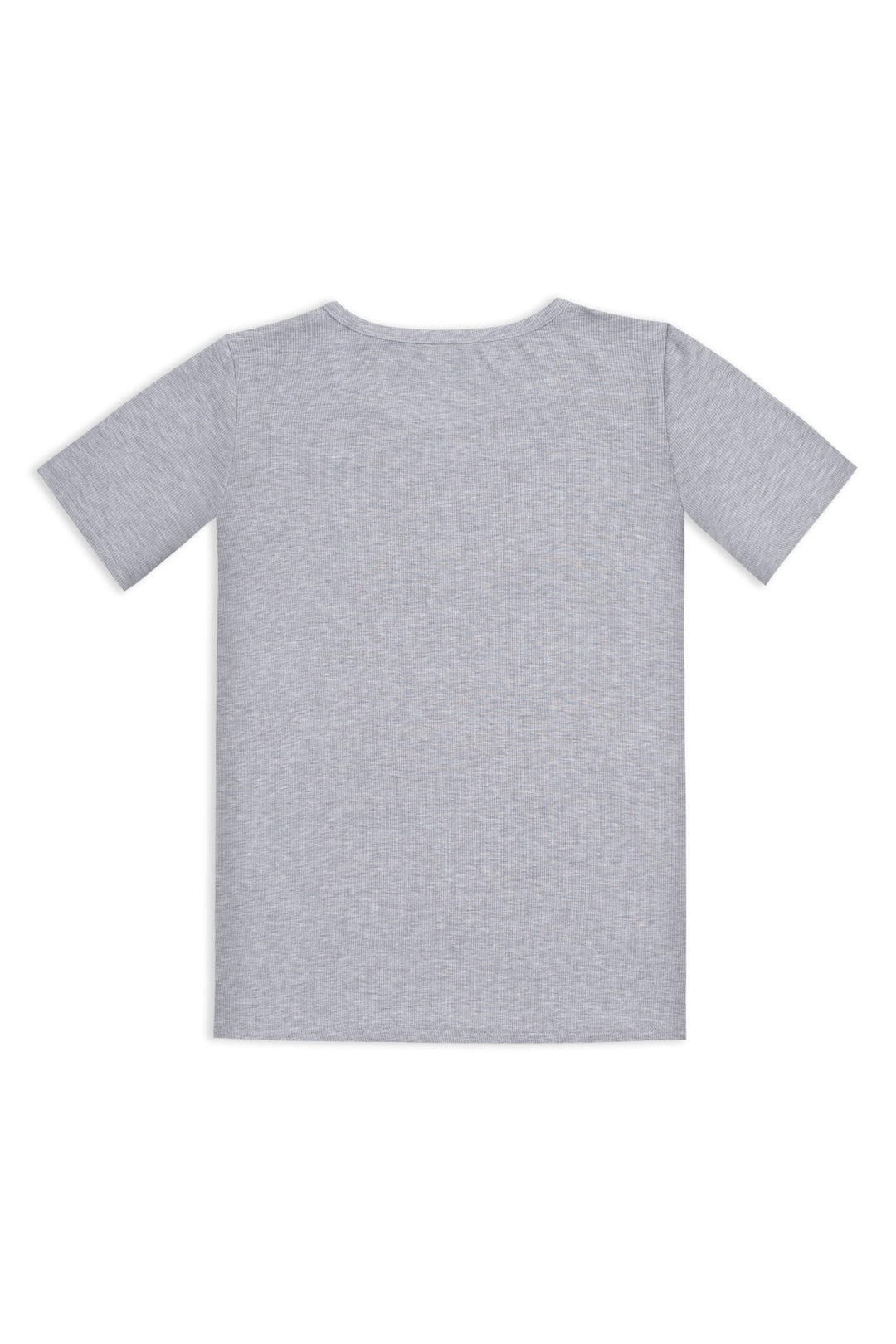 Women's Personalised Rib-Knit Bamboo Lounge T-Shirt - Grey