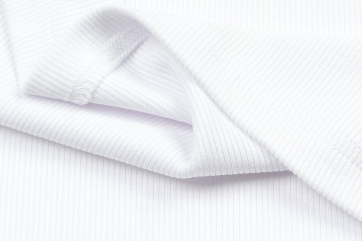 Women's Personalised Rib-Knit Bamboo Lounge T-Shirt - White